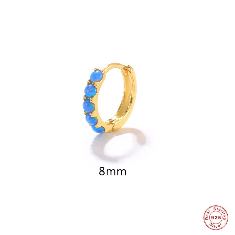 Single Golden-8mm Blue Opal