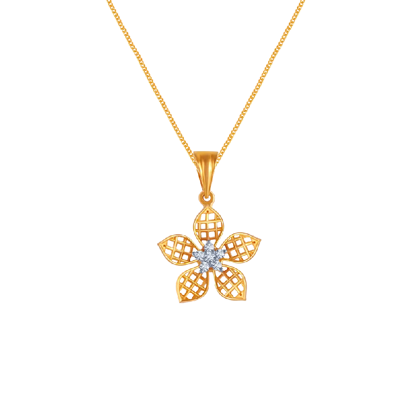 necklaces with gemstone beads -Flawless Floret Diamond Pendant