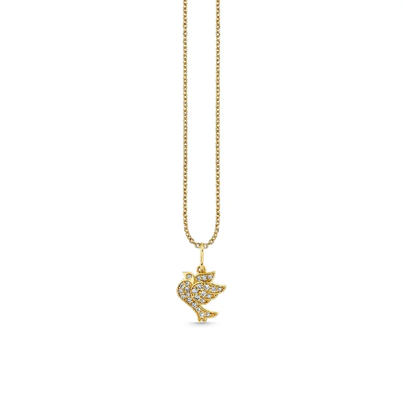 Gold & Diamond Pave Dove Charm