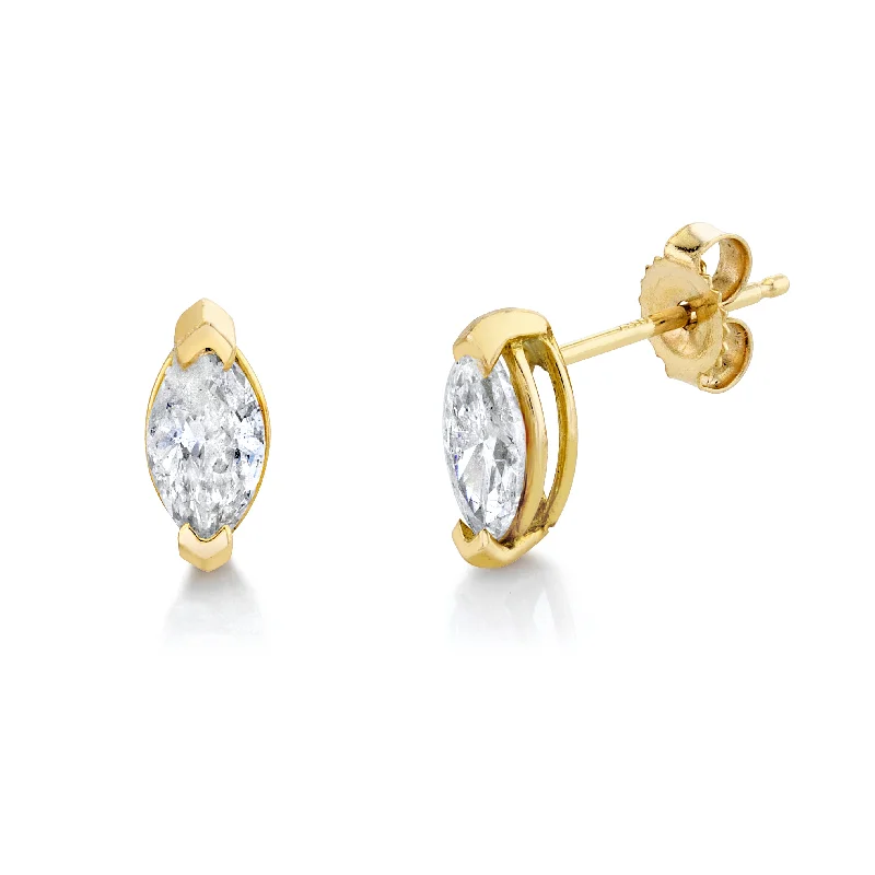 DIAMOND SMALL MARQUISE STUDS