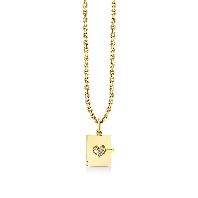 Gold & Diamond Heart Locket Charm