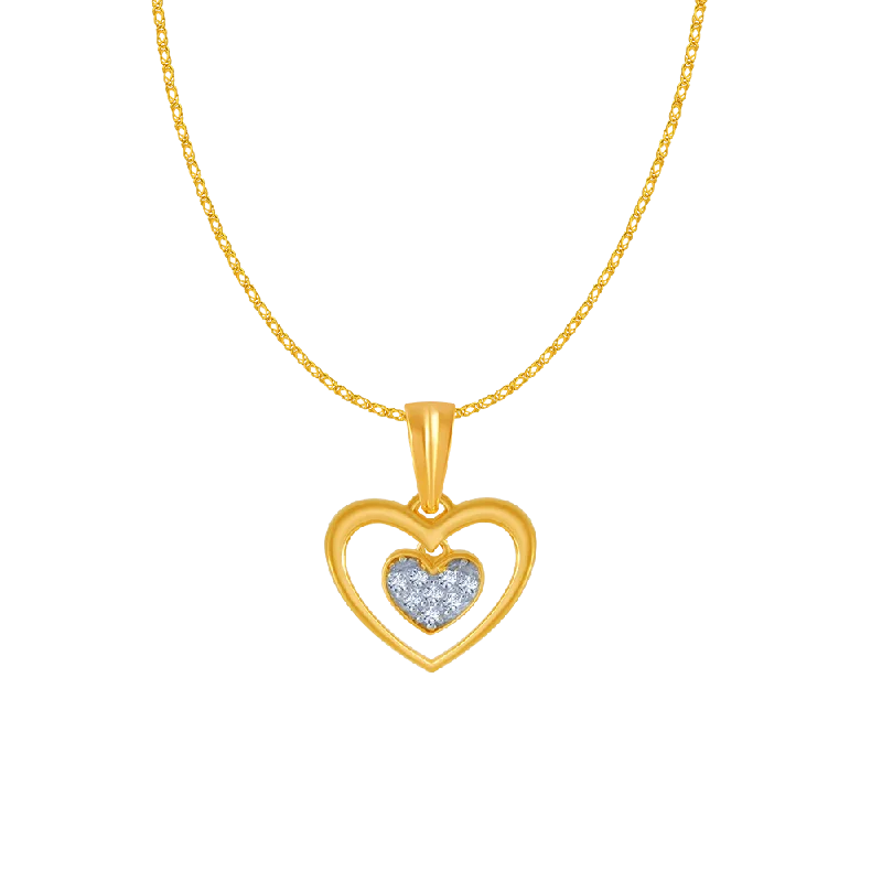 necklaces chic modern style -18KT (750) Yellow Gold And Diamond Pendant For Women