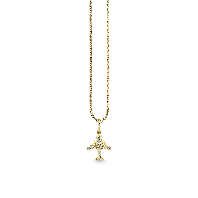 Gold & Diamond Airplane Charm