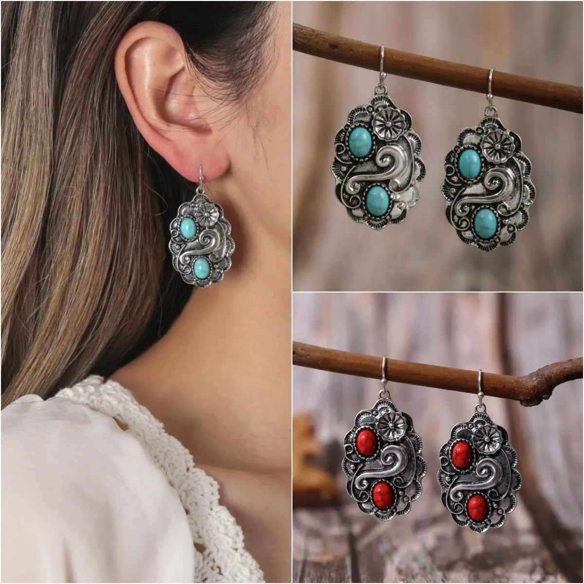 ladies earrings with pearl drops -1 Pair Ethnic Style Geometric Plating Alloy Drop Earrings