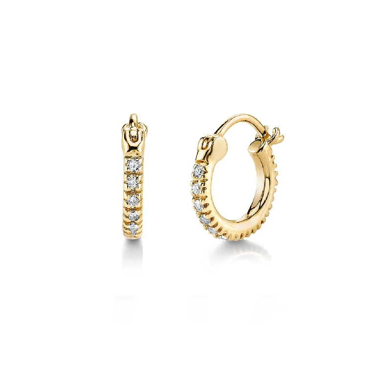 Gold & Diamond Mini Huggie Hoops