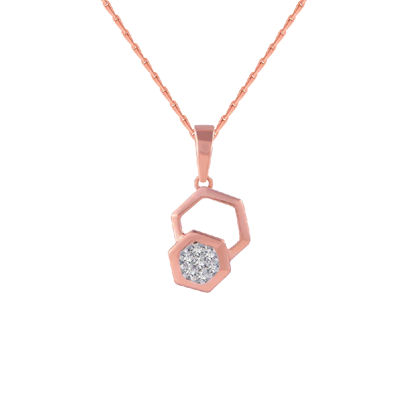 necklaces for mothers gift -18KT (750) Rose Gold And Diamond Pendant For Women