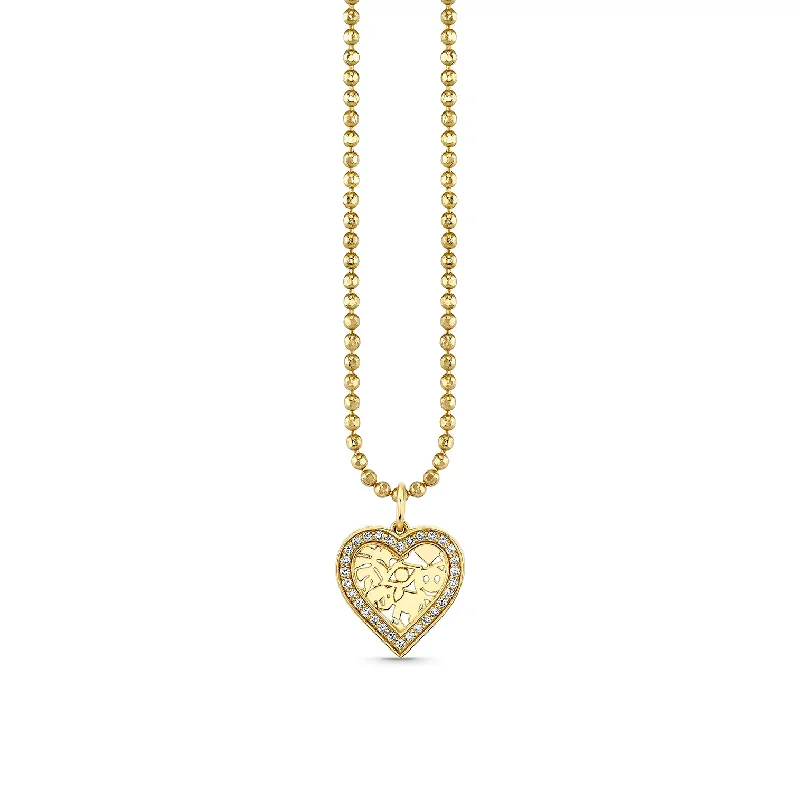 Gold & Diamond Small Wallpaper Heart Charm