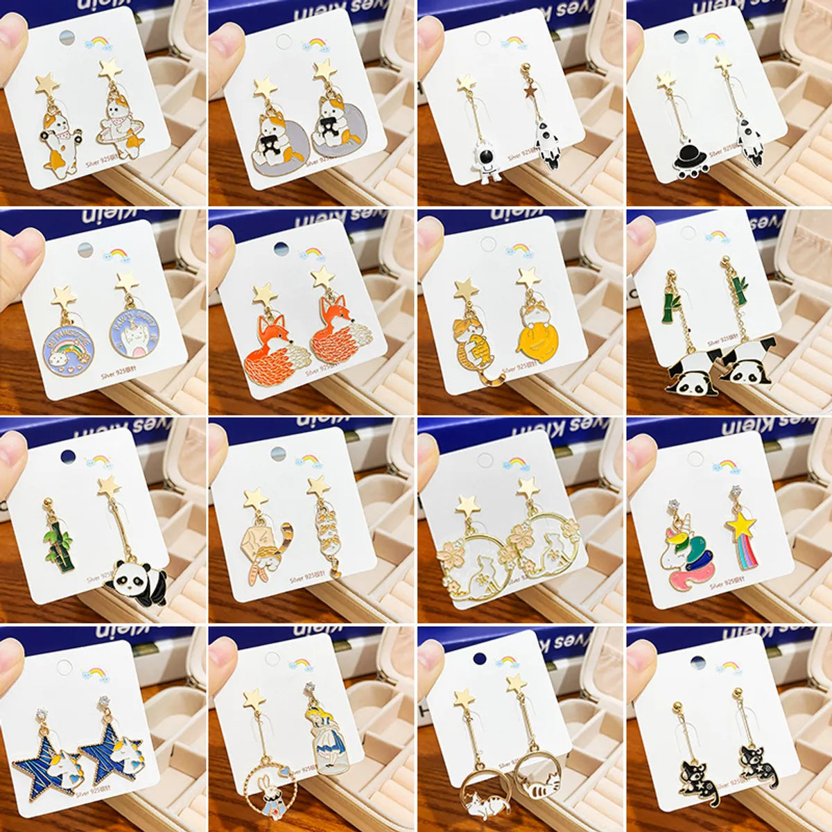 ladies earrings with crystal sparkle -1 Pair Cartoon Style Cute Animal Cartoon Plating Alloy Drop Earrings