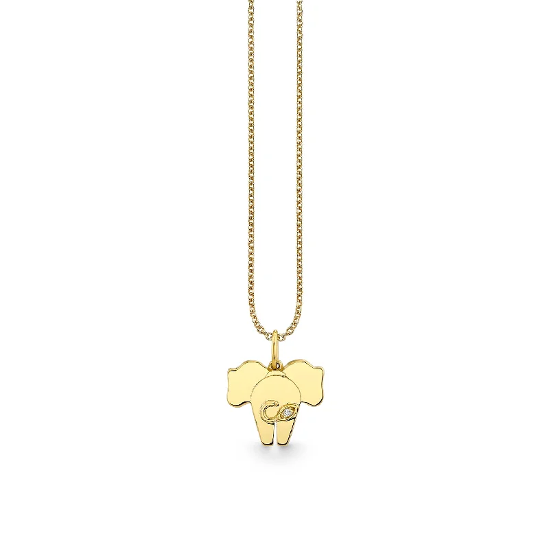 Gold & Diamond Elephant Tail Charm