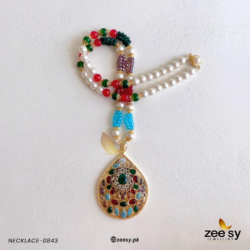 necklaces with sun pendant -MALA NECKLACE-0843