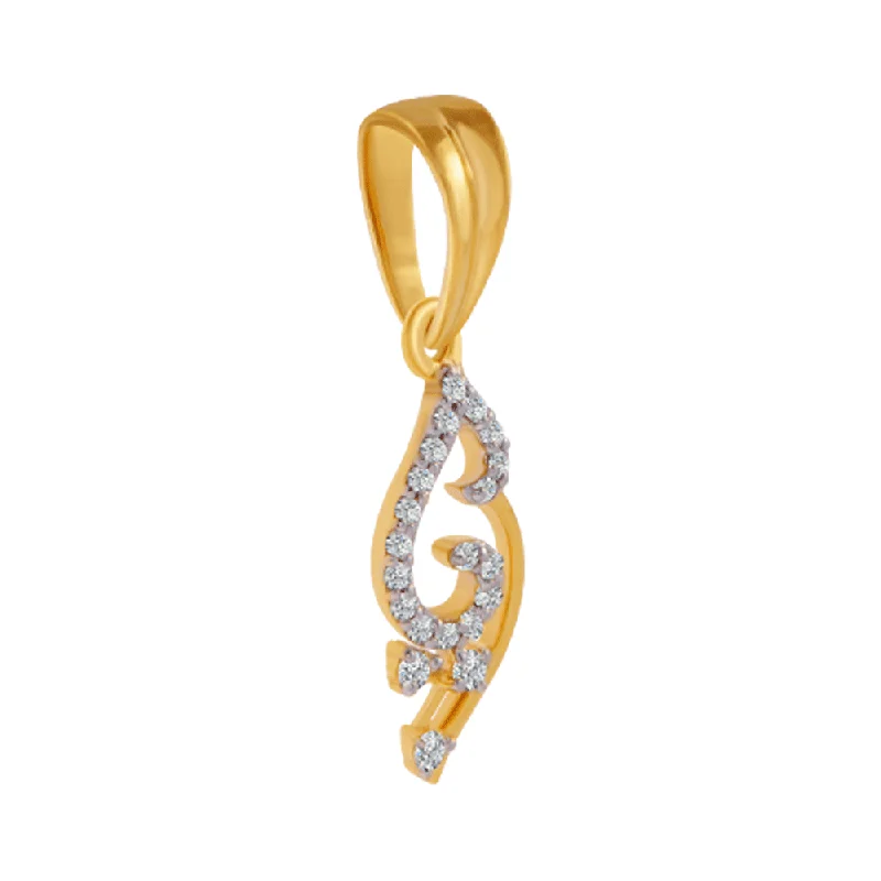 necklaces with rainbow gems -18KT (750) Yellow Gold And Diamond Pendant For Women