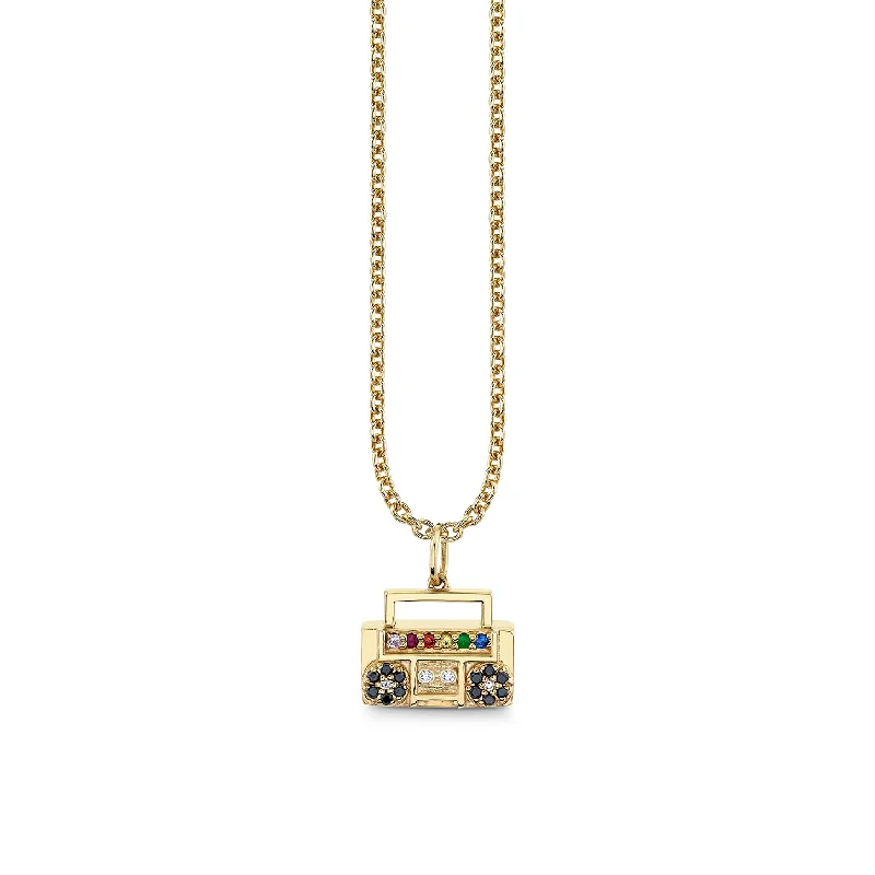 Gold & Diamond Boombox Charm