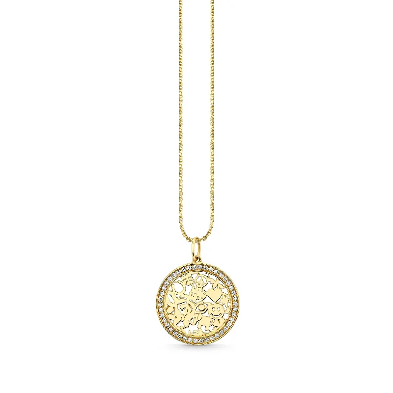 Gold & Diamond Wallpaper Circle Charm