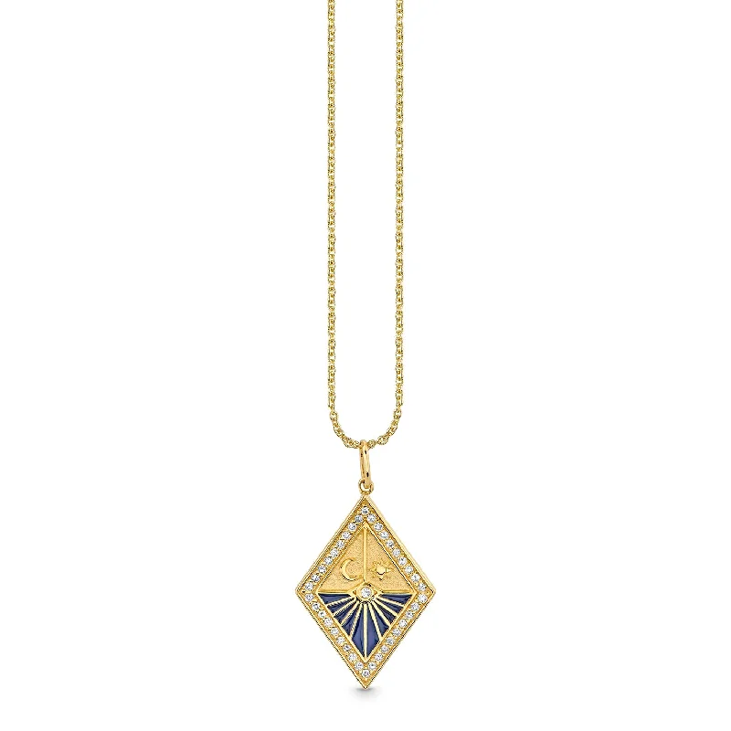 Gold & Diamond Sundial Medallion