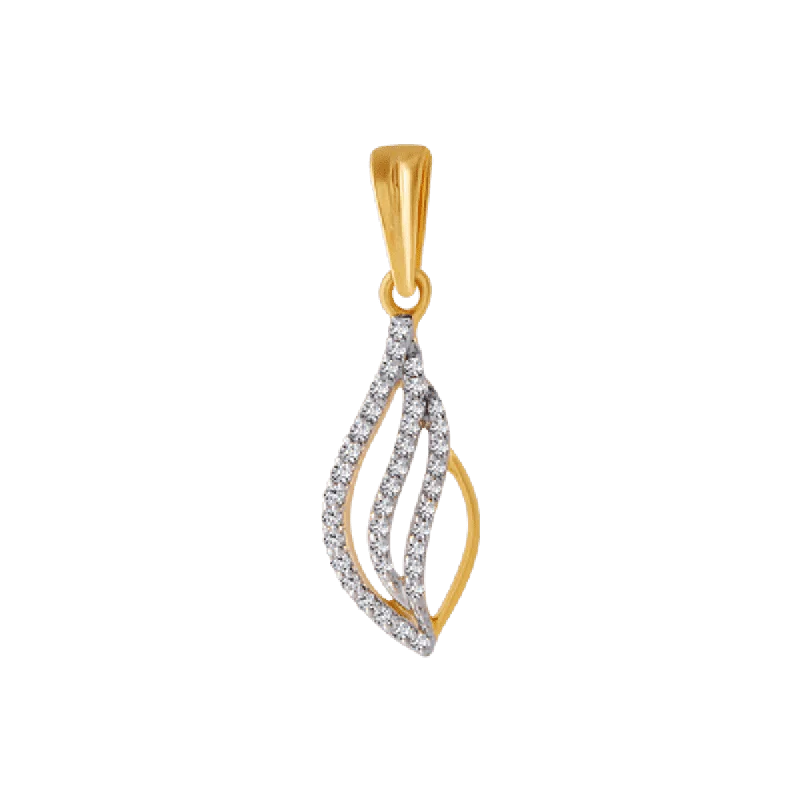 necklaces minimalist chic style -18KT (750) Yellow Gold And Diamond Pendant For Women