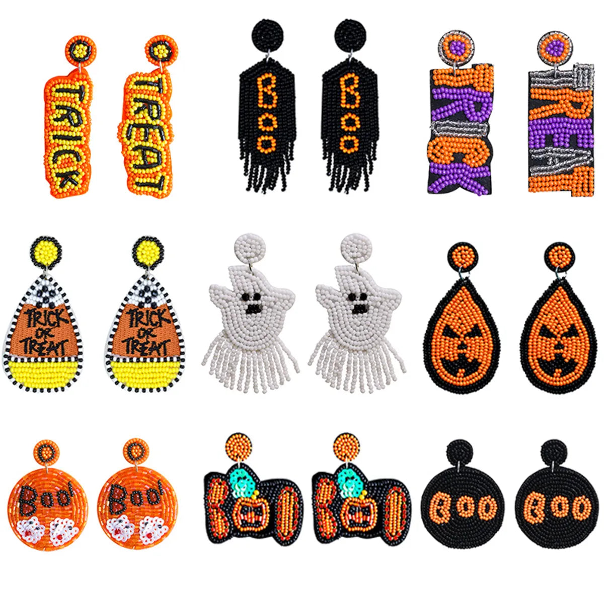 ladies earrings with black onyx -1 Pair Cartoon Style Exaggerated Funny Pumpkin Letter Ghost Handmade Plastic Resin Drop Earrings