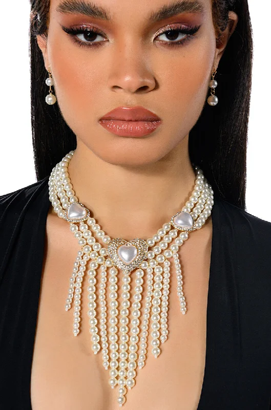 necklaces with rainbow gems -TOP NOTCH B LAYERED PEARL NECKLACE