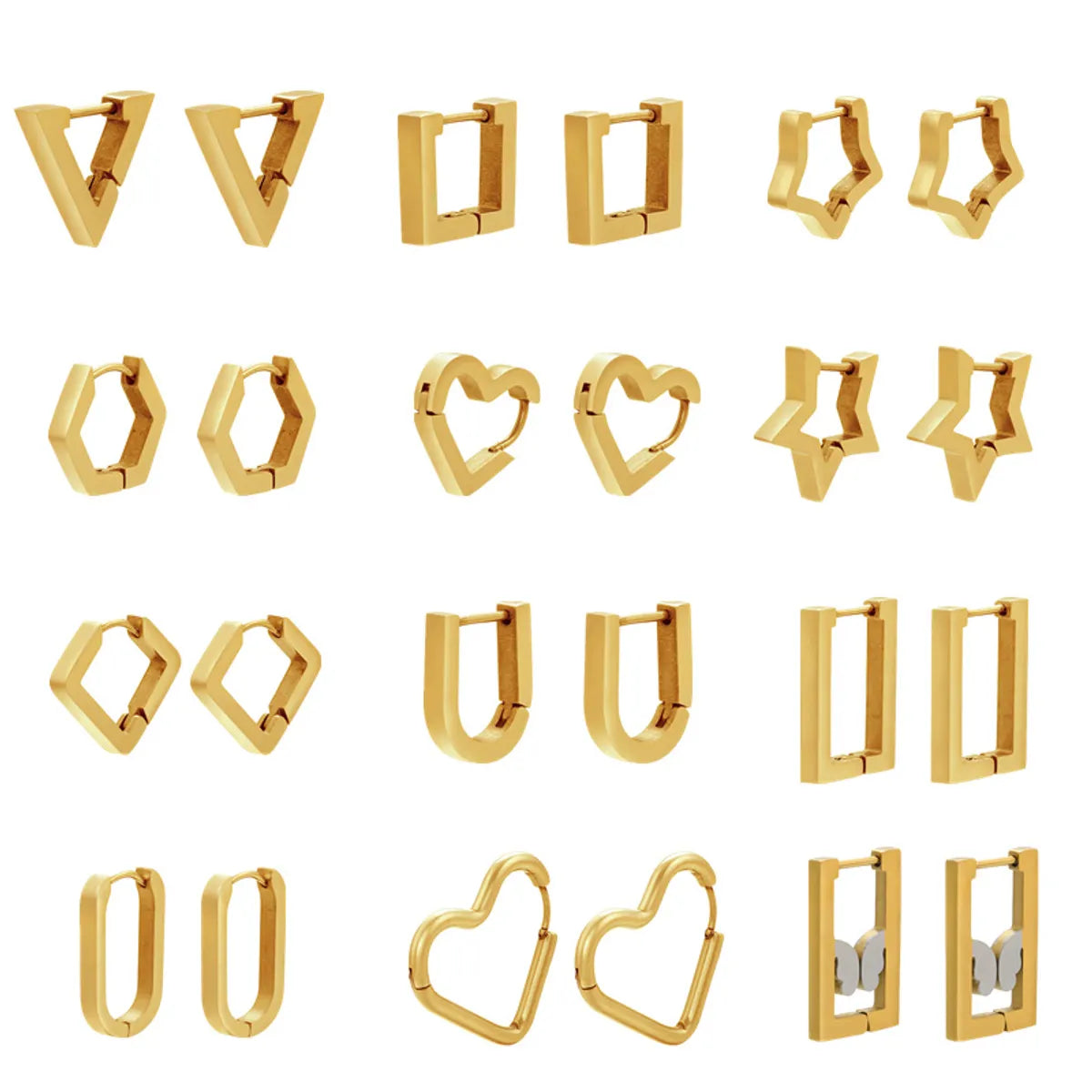 ladies earrings for holiday gift -Fashion Geometric Gold Plated No Inlaid Gold Plated Earrings