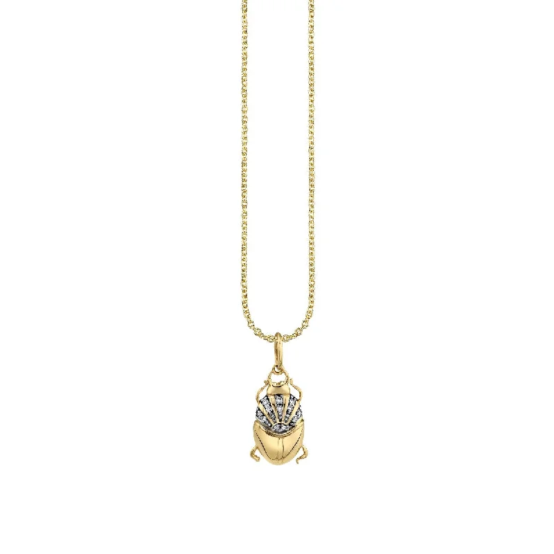 Gold & Diamond Small Scarab Charm