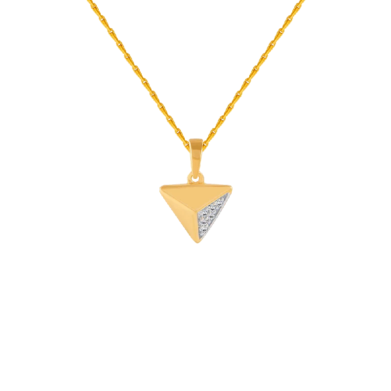 necklaces with gold plating -18KT (750) Yellow Gold And Diamond Pendant For Women