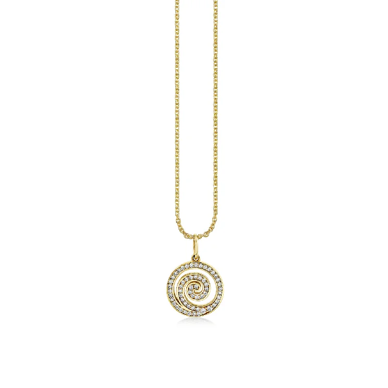 Gold & Diamond Spiral Charm