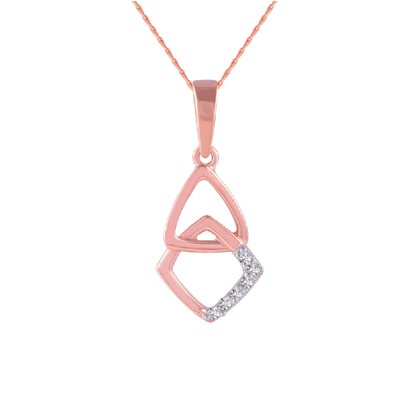 necklaces with turquoise stone -18KT (750) Rose Gold And Diamond Pendant For Women