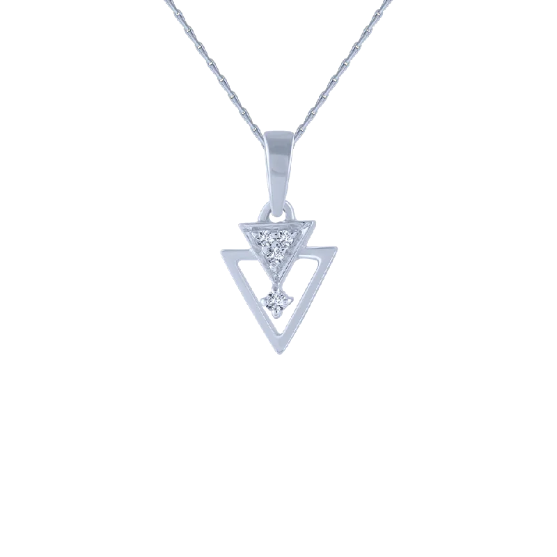 necklaces for prom night -18KT (750) White Gold And Diamond Pendant For Women