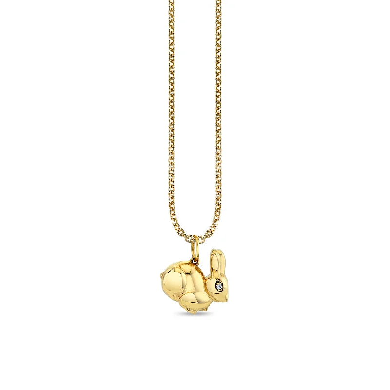 Gold & Diamond Bunny Charm