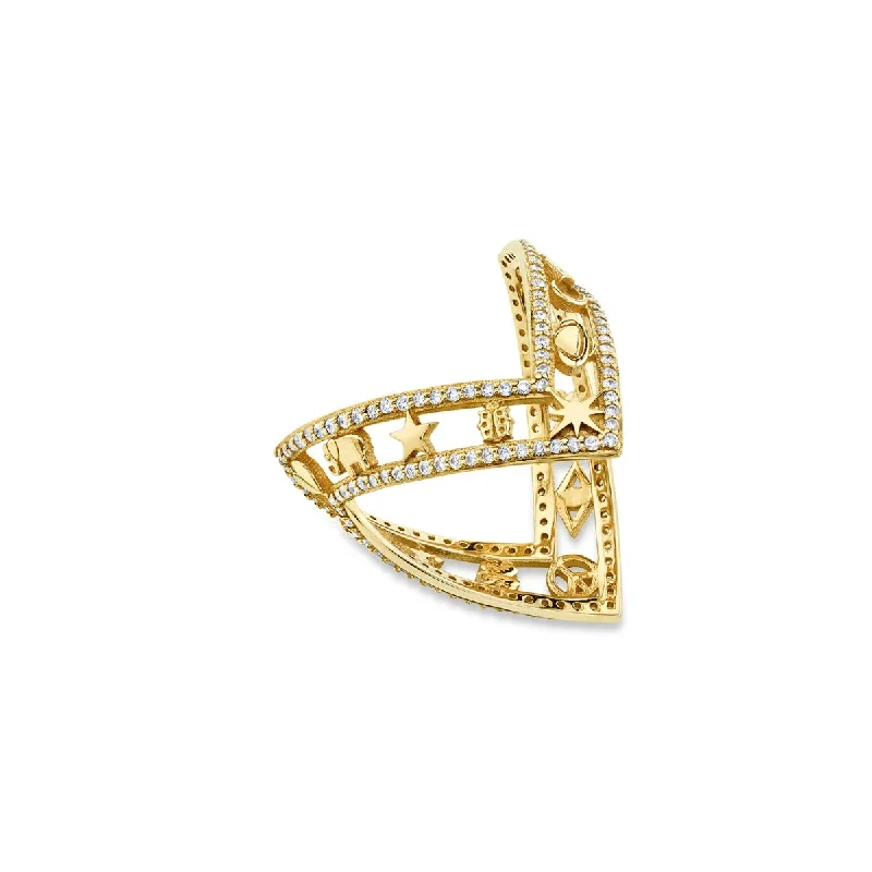 engagement rings marquise cut diamond -Gold & Diamond Icon Ring