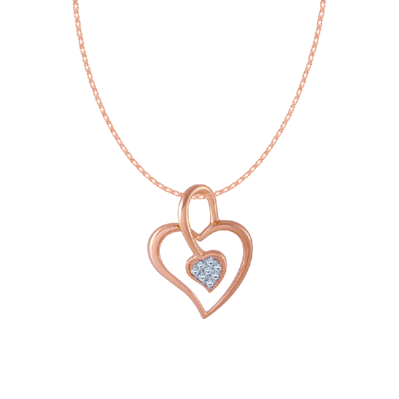 necklaces with green peridot -18KT (750) Rose Gold And Diamond Pendant For Women