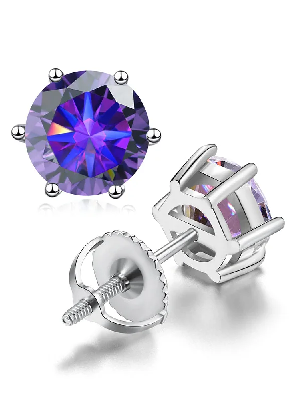 Platinum (Moissanite Deep Purple Diamond)