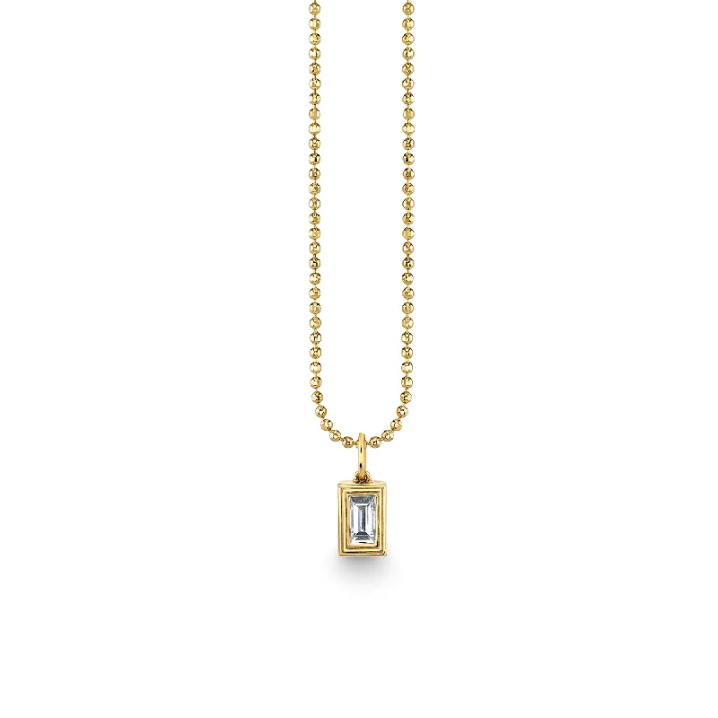 Gold & Diamond Large Fluted Single Diamond Baguette Charm