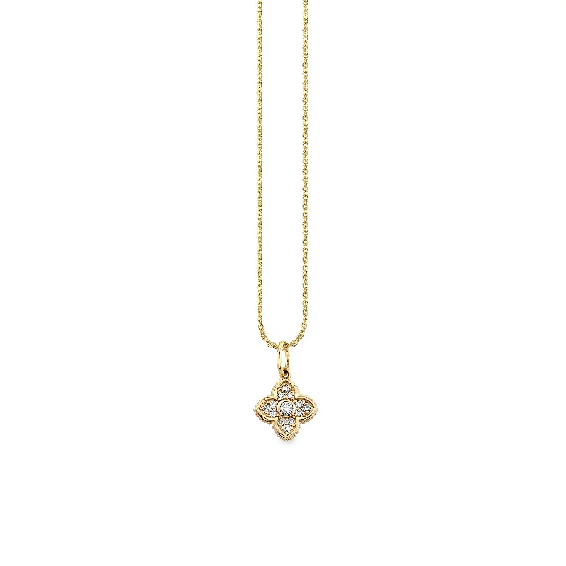 Gold & Diamond Mini Moroccan Flower Charm