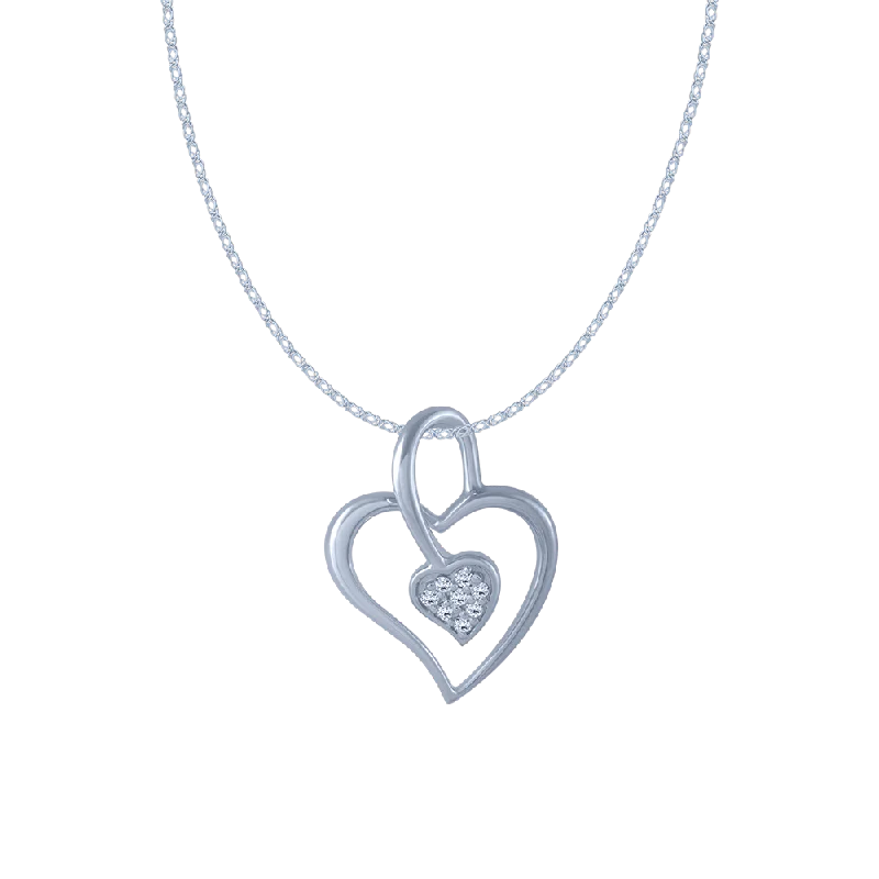 necklaces with blue sapphire -18KT (750) White Gold And Diamond Pendant For Women