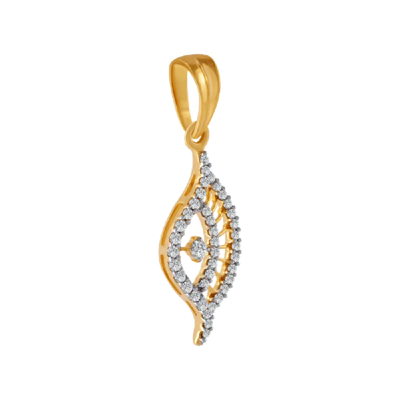 necklaces adjustable length fit -18KT (750) Yellow Gold And Diamond Pendant For Women