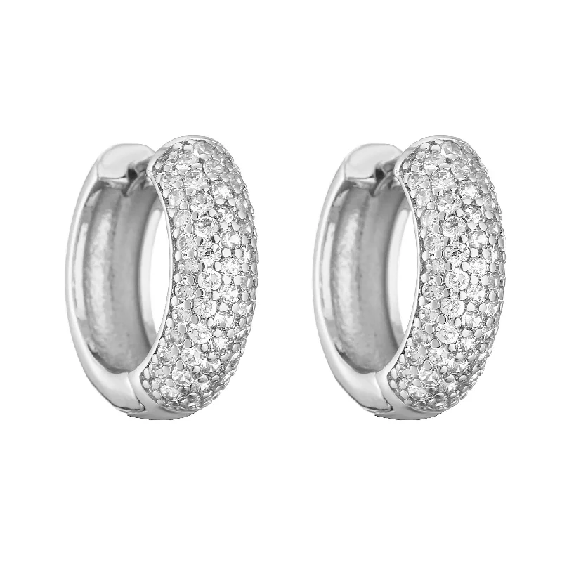 White Gold Big Ring 1 Pair