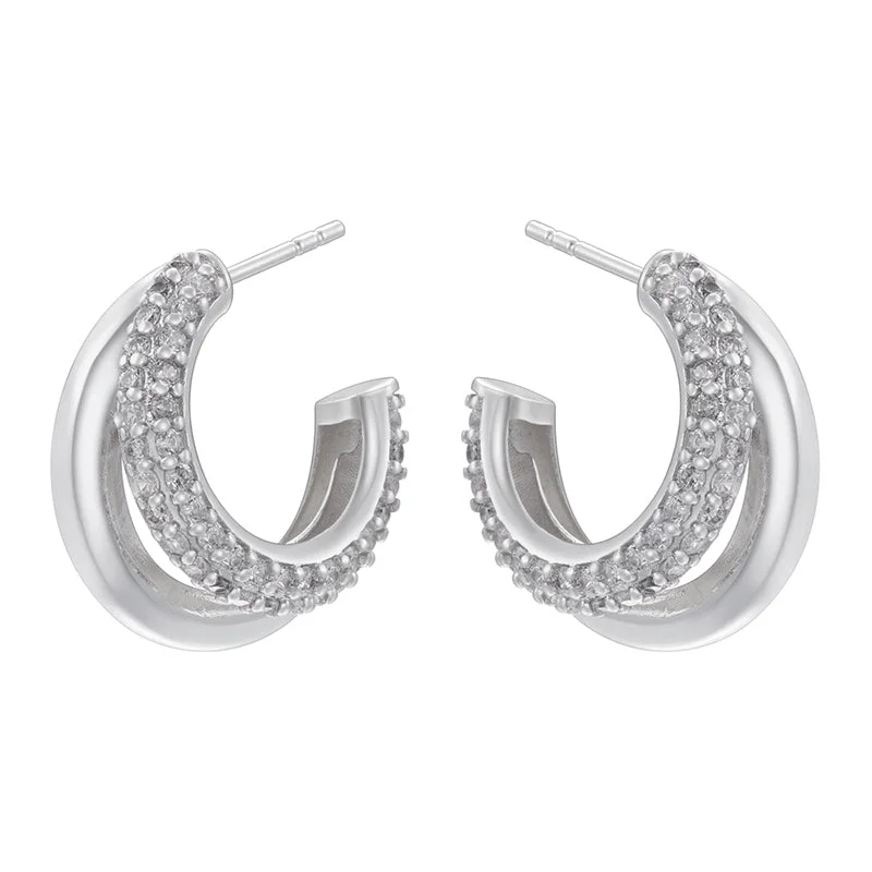 Ve1209 White Gold Color Multi-Layer C- Shaped 1 Pair