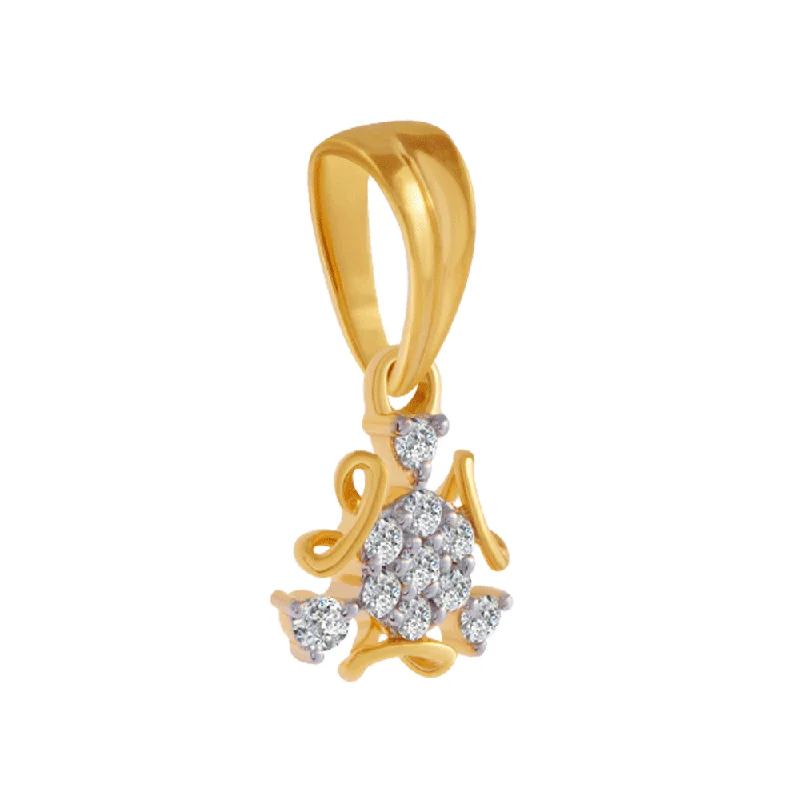 necklaces layered trendy look -18KT (750) Yellow Gold And Diamond Pendant For Women