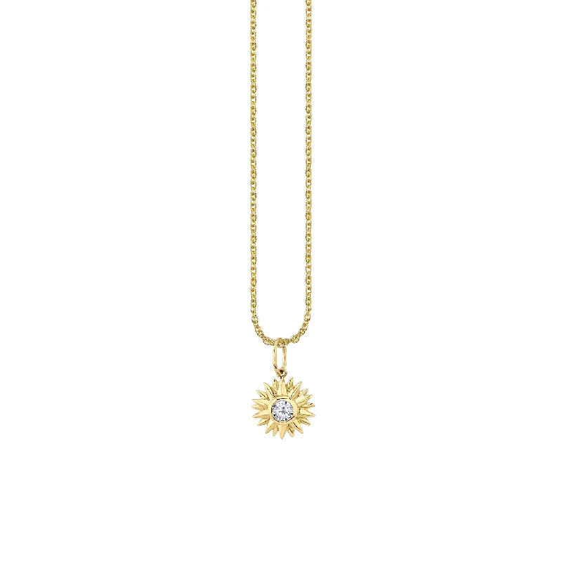 Gold & Diamond Sunburst Charm