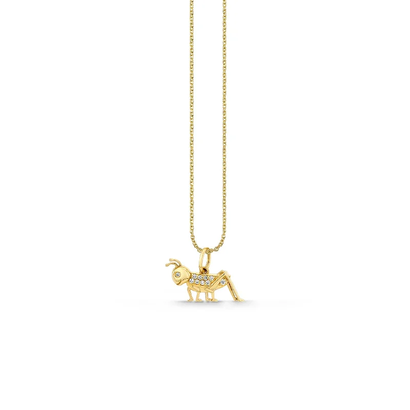 Gold & Diamond Cricket Charm