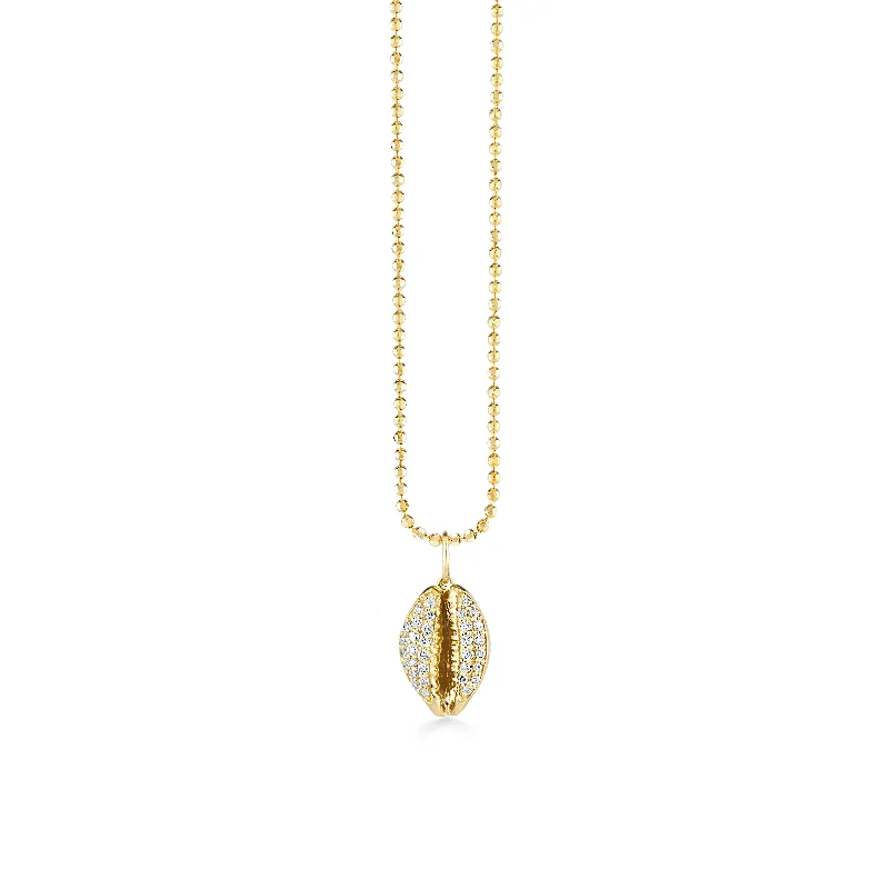 Gold & Diamond Cowrie Shell Charm