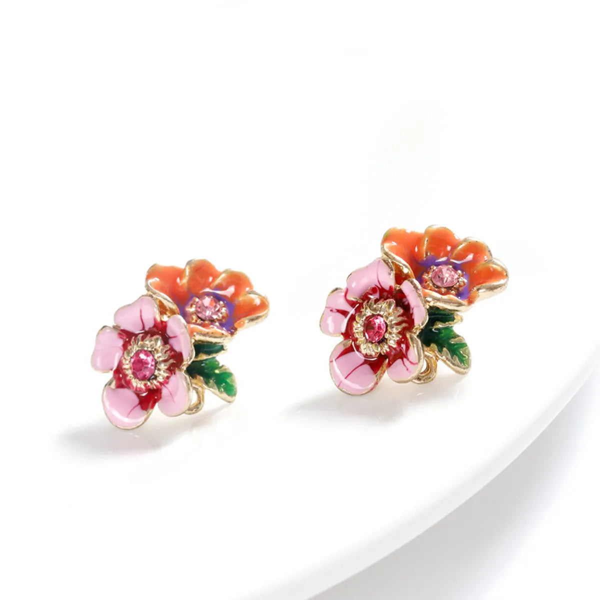 Wildflower Series Ear Studs (Double Flowers) Light Pink