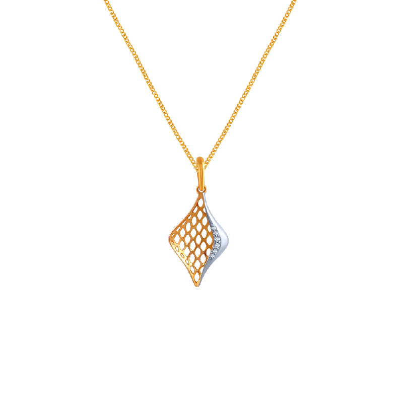 necklaces with sapphire blue -Honeycomb Dual Colour Diamond Pendant