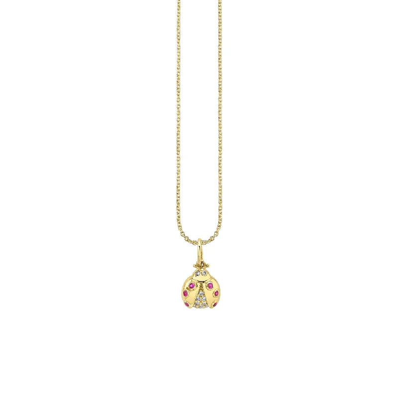 Gold & Diamond Open Wing Ladybug Charm