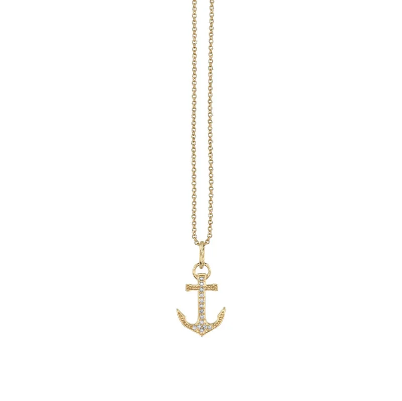 Gold & Diamond Anchor Charm