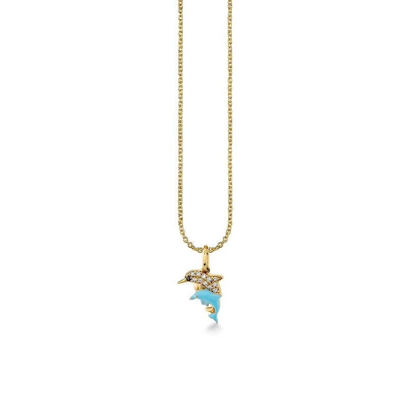 Gold & Diamond Dolphin Family Charm