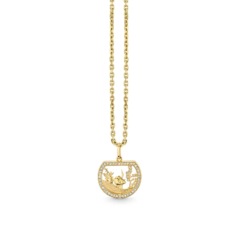 Gold & Diamond Fish Bowl Charm