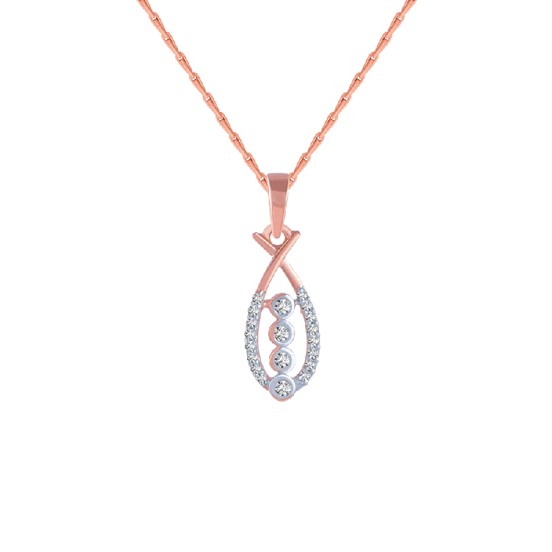 necklaces timeless beauty -18KT (750) Rose Gold And Diamond Pendant For Women