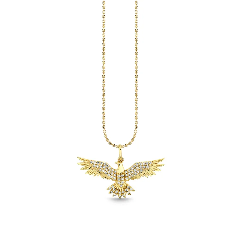 Gold & Pave Diamond Eagle Charm