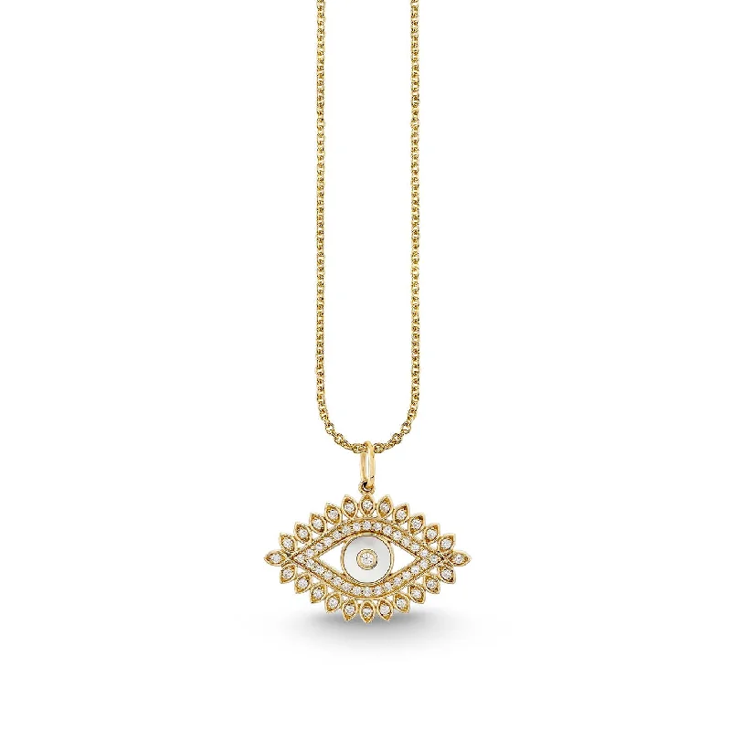 Gold & Diamond Eye Stone Inlay Charm